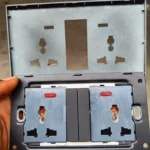 We examine 13amp double socket to know the power supply terminals remember this is open cover of the socket.